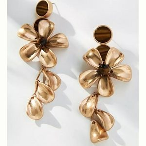 Anthroplogie Floral Metal Drop earrings
